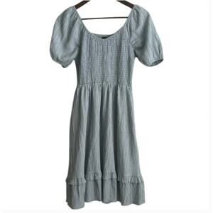 Mikarose Blue Puff Sleeve Dress Sz S